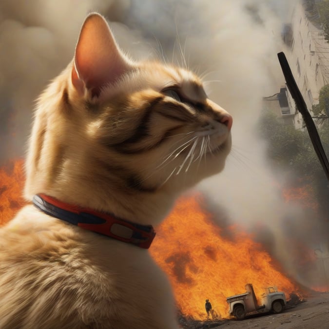 El último acto de amor de Fred: El gato héroe que murió salvando a su dueño de un incendio voraz