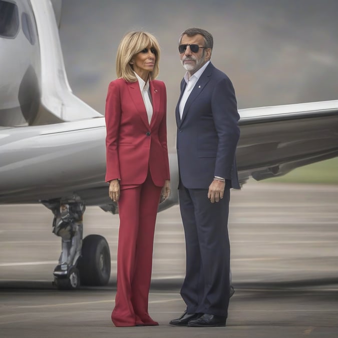 Entorno de Brigitte Macron desmiente que comentado gesto con su marido en avión haya sido por celos hacia actriz iraní