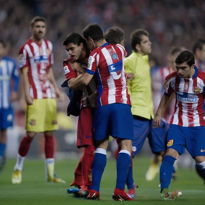 ¡Escándalo en el Metropolitano! Patada brutal, expulsión y victoria del Barça
