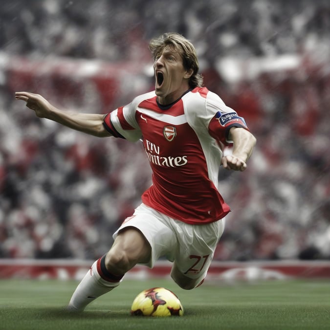 Los gestos de los jugadores del Arsenal con Gabriel Heinze tras la clasificación a la final de la Chapions League